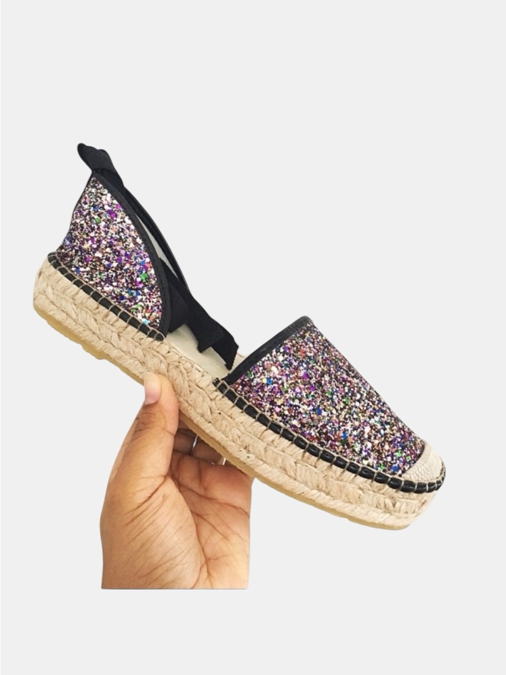 Free People Paradise Glitter Espadrille Platform Gladiator Sandals - Picture 3 of 7